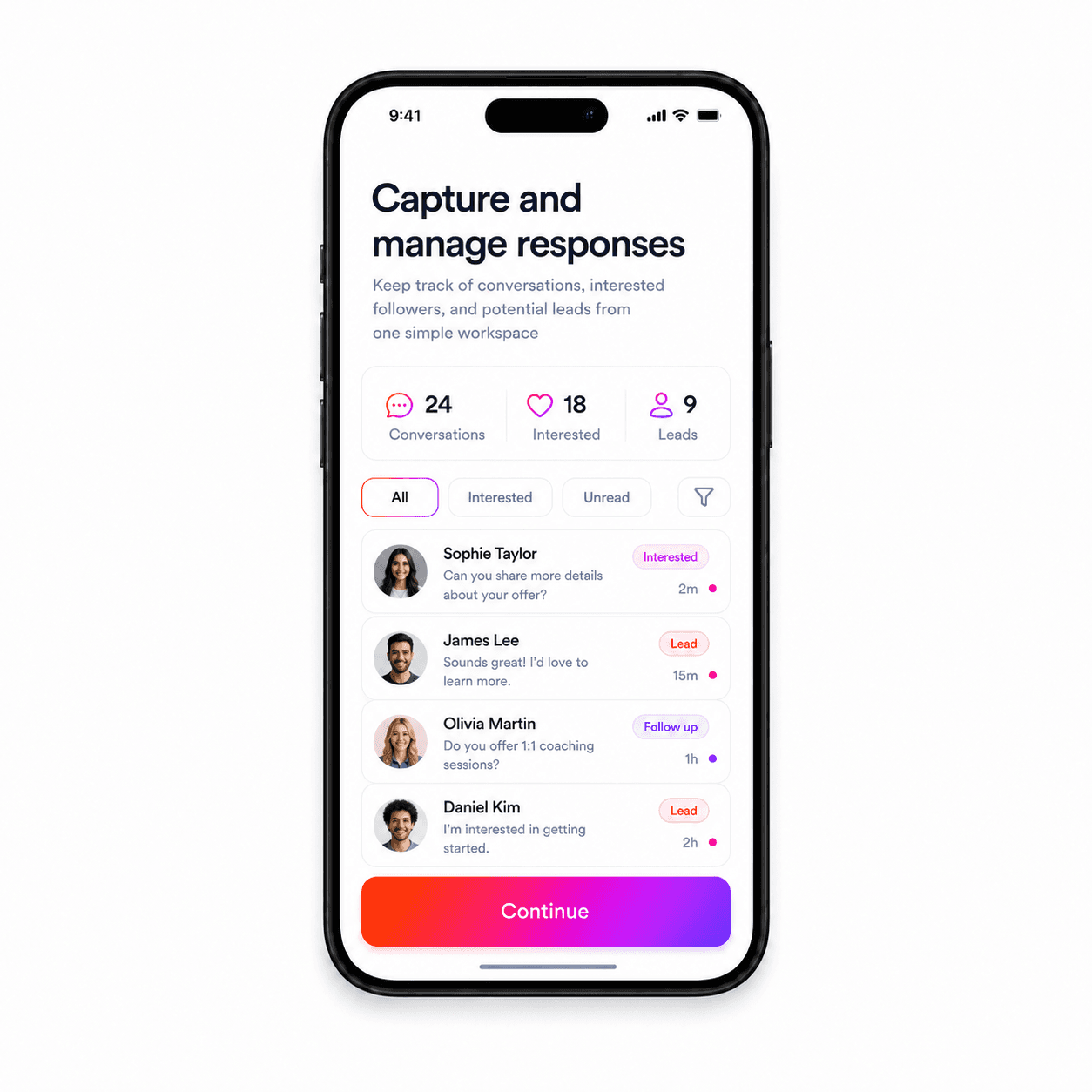Capture and manage responses