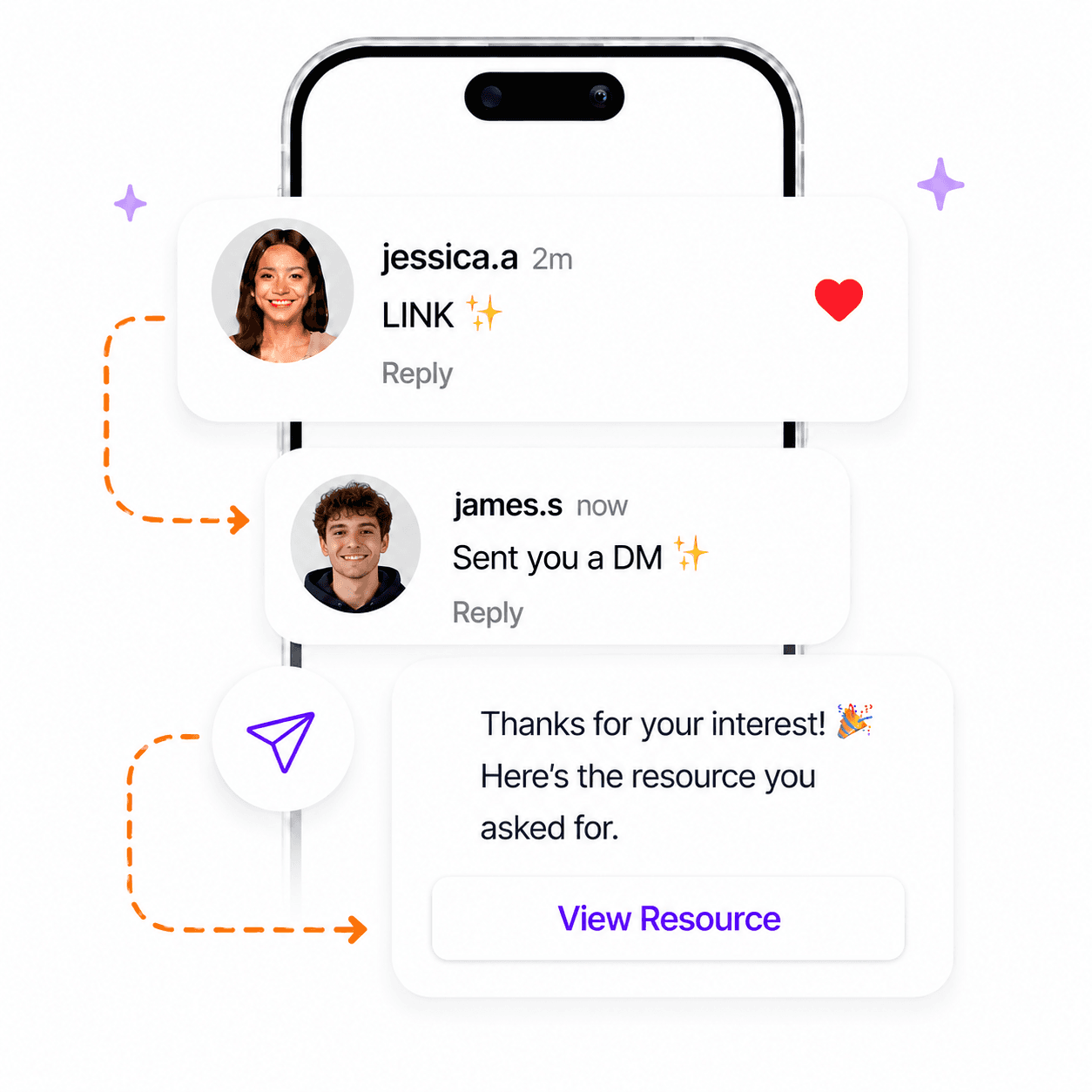 Instagram comment automation workflow preview for sending a relevant direct message after a follower comments
