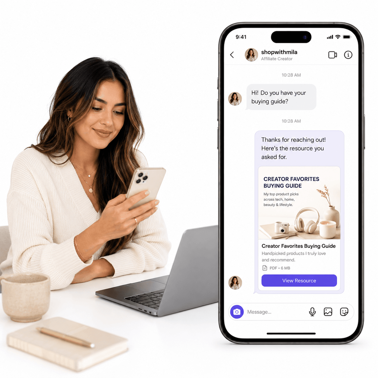 Solovio use case preview for affiliate creators sharing product links, recommendations, and buying guides